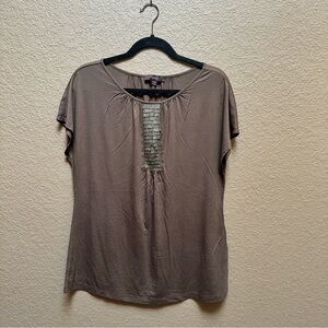 Laurel Short Sleeve Chic Taupe Women's Blouse with Metallic Detail 42 (EU)/10 US